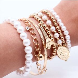 ensemble de bracelets perles blanche